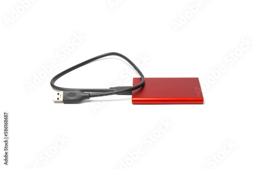 External ssd drive on an isolated white background.