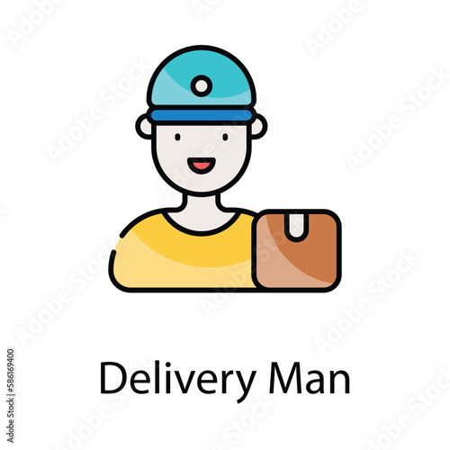 Delivery Man icon. Suitable for Web Page, Mobile App, UI, UX and GUI design.
