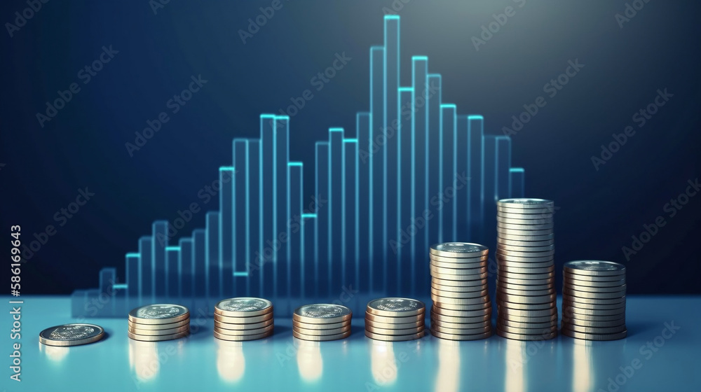 Finance and money technology background concept of business prosperity and asset management . Creative graphic show economy and financial growth. Generative AI. Finance and money technology background concept of business prosperity and asset management . Creative graphic show economy and financial growth. Generative AI.