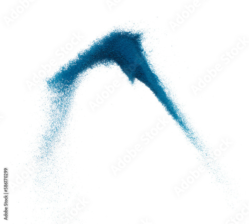Wallpaper Mural Blue Sand flying explosion, Ocean sands grain wave explode. Abstract cloud fly, colored splash throwing in Air. White background Isolated high speed shutter, throwing freeze stop Torontodigital.ca