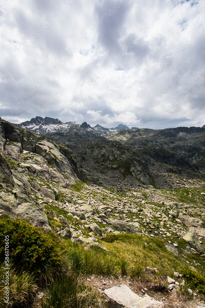 Fototapeta premium Summer landscape in Aiguestortes and Sant Maurici National Park, Spain