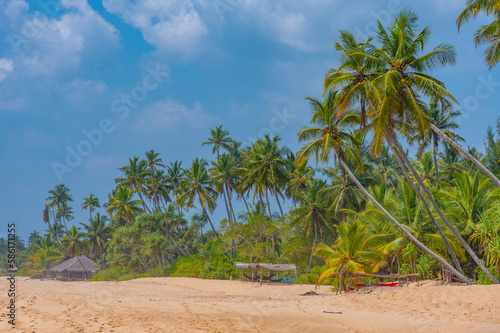 Sunny day at Medaketyia beach at Sri Lanka photo