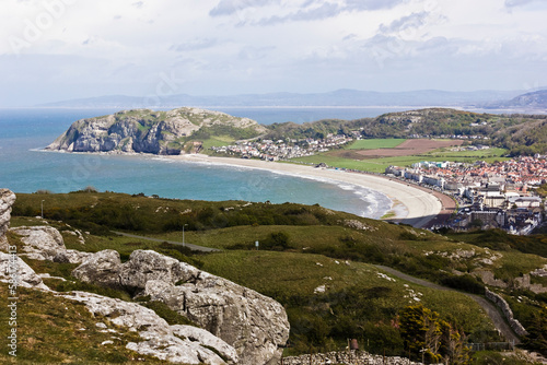 Overlooking the Parade at Llandudno and the Little Orme, Creuddyn peninsula, North Wales