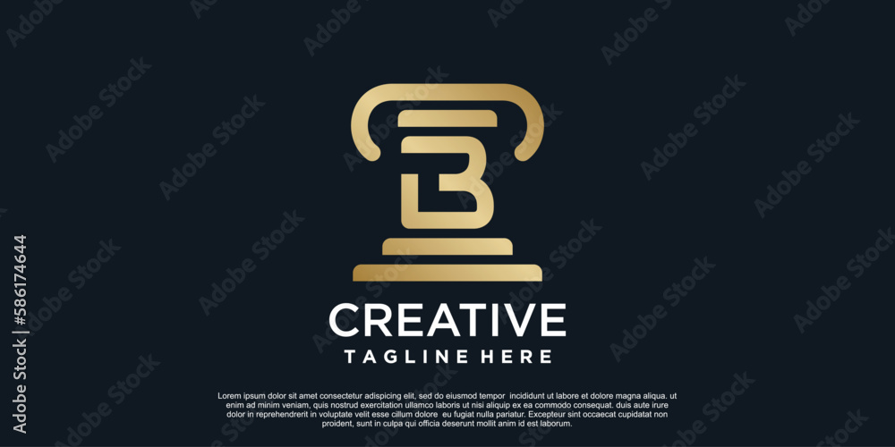 Letter B logo design of justice unique concept Premium Vector Letter B logo design of justice unique concept Premium Vector