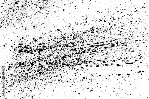 Black paint splatter isolated on white background. Distressed overlay texture. Water splash silhouette. Grunge design elements. Vector illustration, EPS 10.