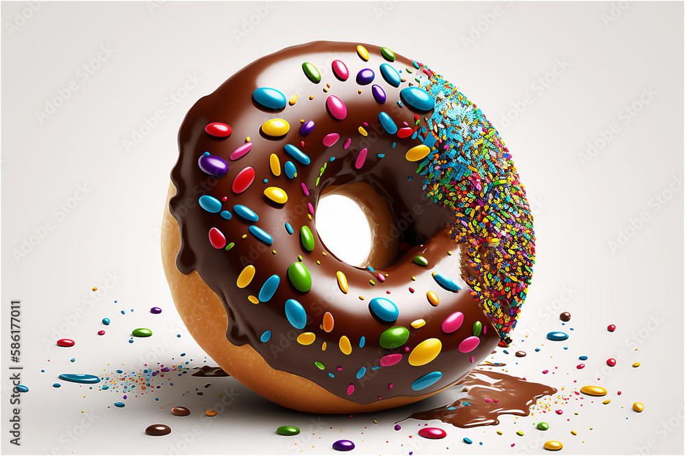 Happy donut day, sweety donuts. appetizing donuts with colorful sprinkles. National Donut Day in June and November. Generated ai.