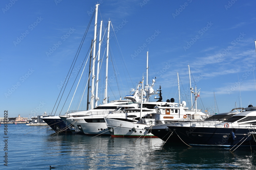 Palma, de Mallorca, island, Baleares, Spain, marina, harbor, yachts, sailboats, city, vacation, luxury, boat, yacht, ship, harbour, port, sailing, dock, travel