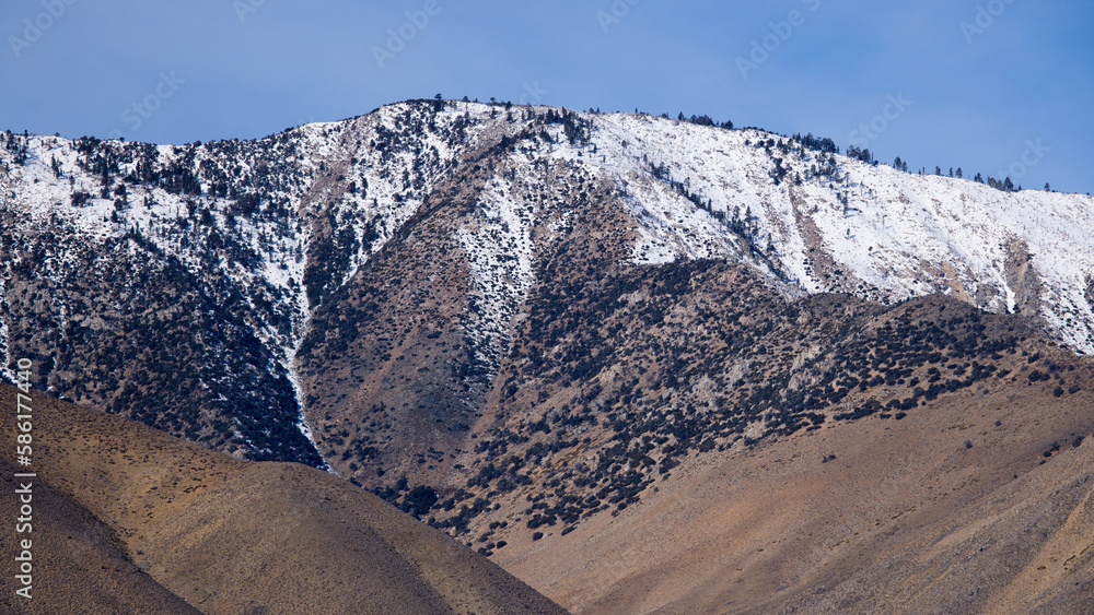 Sierra Nevada Mountains with a winters snow