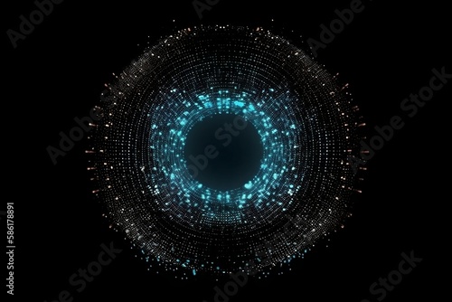  A Dark Wireframe Background with Particle Effects