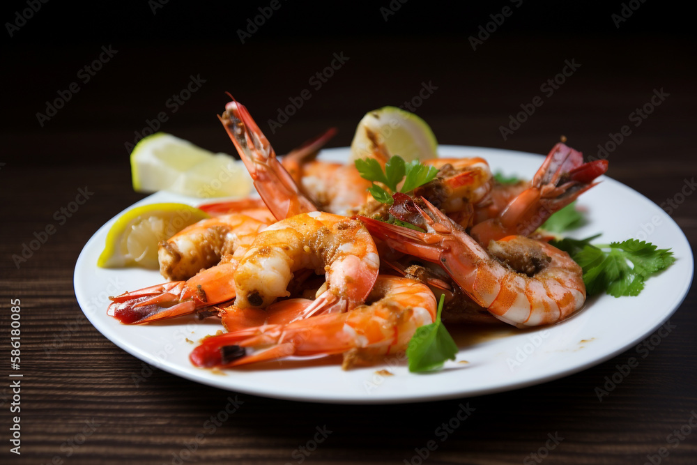 shrimp on a plate