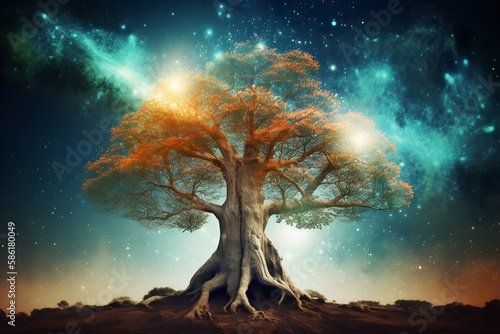 Enchanting Origins: The Beauty and Magic of a Blossoming Tree, beautiful, magic, tree, nature, spring, blossom, growth, beginnings, renewal, serenity, tranquility,