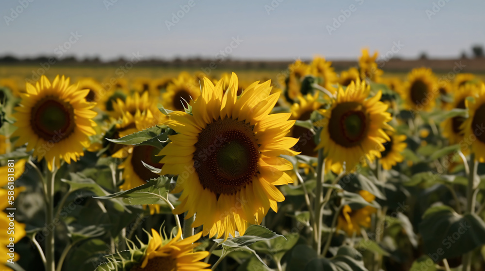 field of sunflowers generative ai