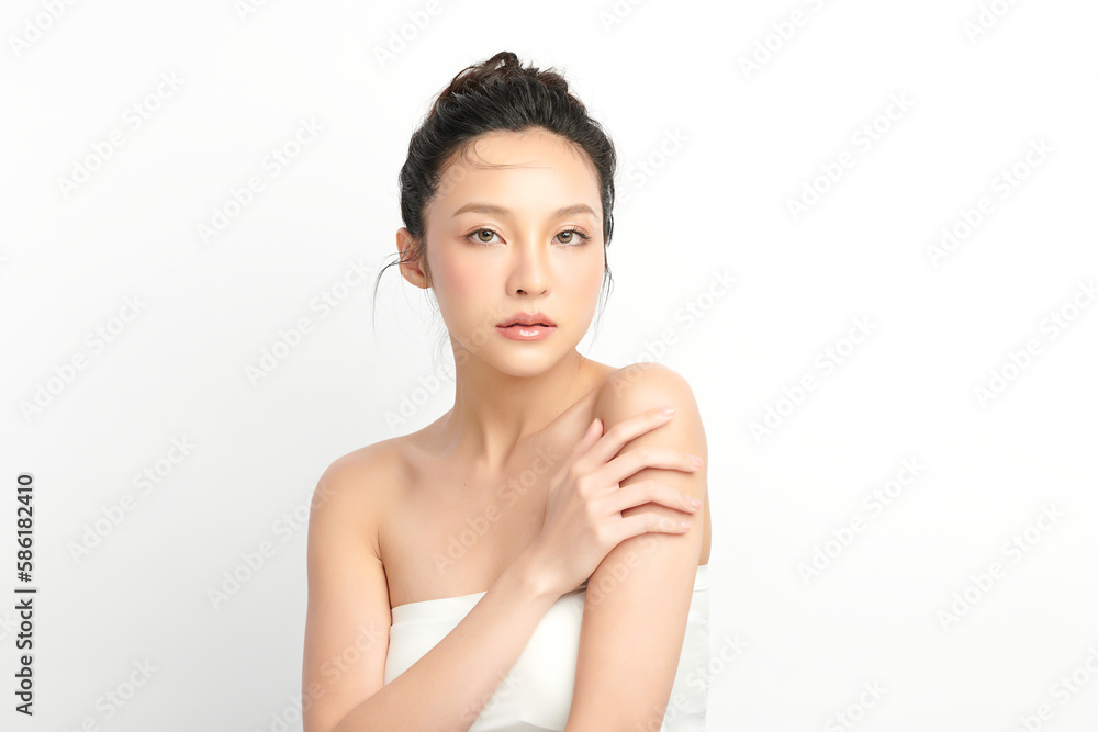 Beautiful young asian woman with clean fresh skin on white background, Face care, Facial treatment, Cosmetology, beauty and spa, Asian women portrait. Beautiful young asian woman with clean fresh skin on white background, Face care, Facial treatment, Cosmetology, beauty and spa, Asian women portrait.