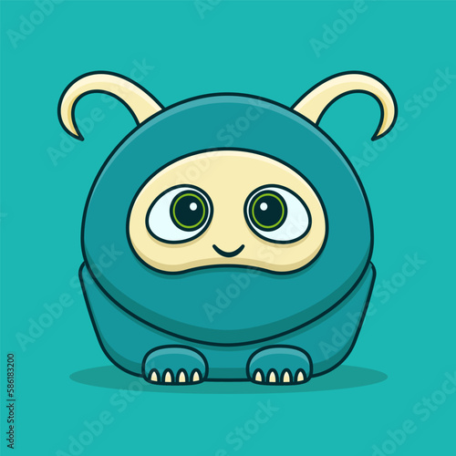 Cute monster cartoon vector icon illustration. Flat cartoon style. Monster Illustration.