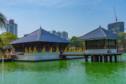 Gangarama Seema Malakaya buddhist temple at Colombo, Sri Lanka photo