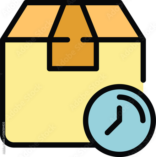 Pending parcel icon. Outline Pending parcel vector icon for web design isolated on white background color flat