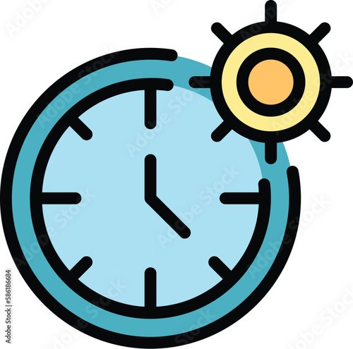 Time test virus icon. Outline Time test virus vector icon for web design isolated on white background color flat