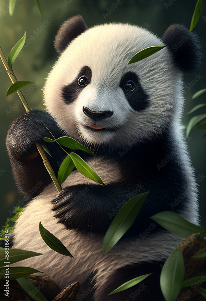 Obraz premium AI generates illustrations panda
