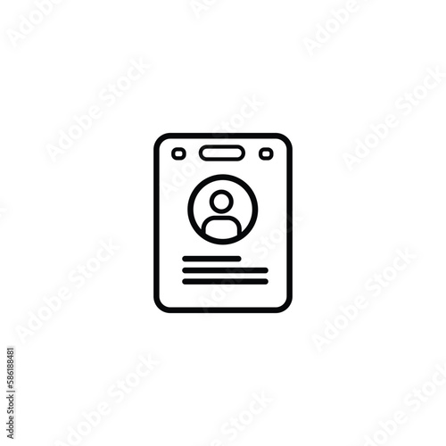 Identification card outline icon illustration