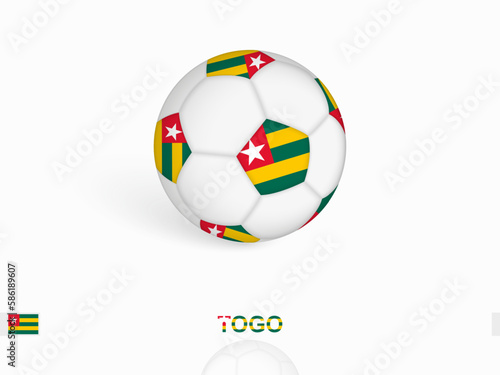 Soccer ball with the Togo flag, football sport equipment.