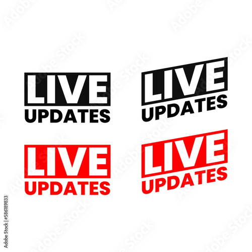 Live updates new information icon label sign design vector