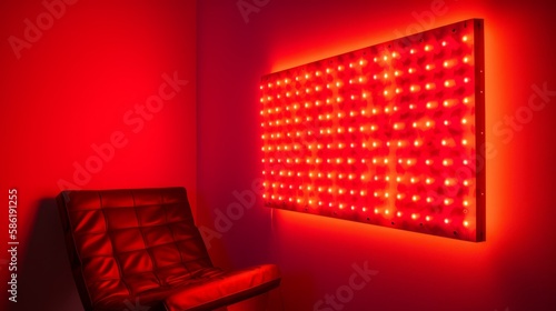 Red Light Therapy Panel hanging on the wall. Generative AI