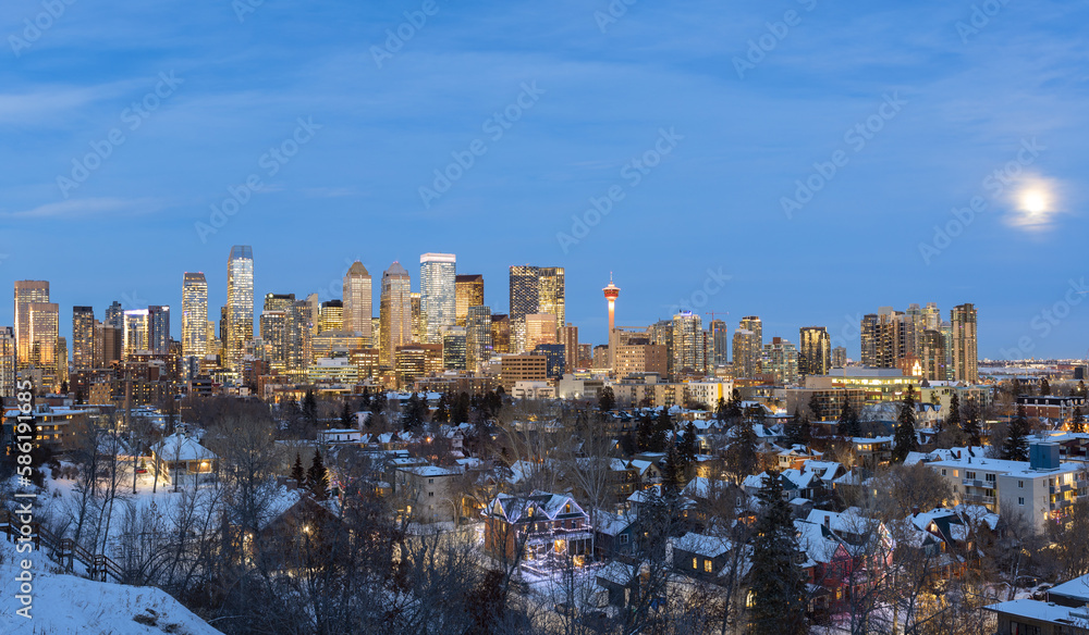 Obraz premium Calgary downtown in the winter time. Calgary, Canada