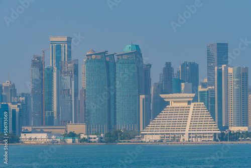 Skyline of Doha - the capital of Qatar photo