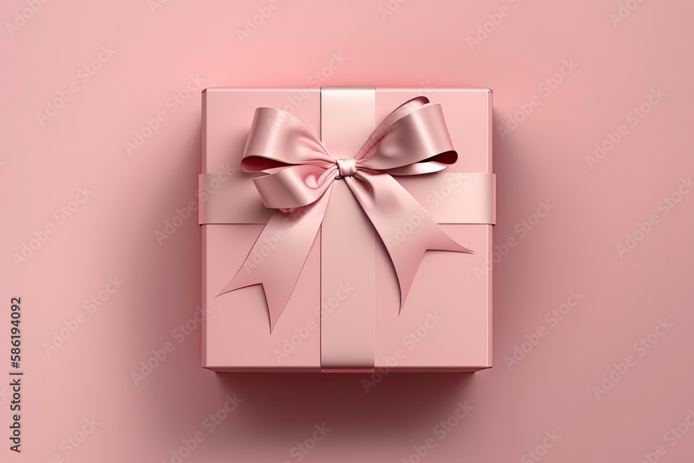 3d rendering gift box with pink tones. Generative AI 3d rendering gift box with pink tones. Generative AI