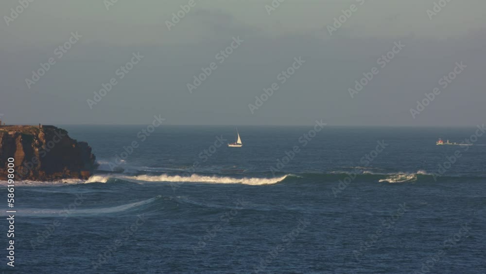 Seascape and floating sailing boats Seascape and floating sailing boats