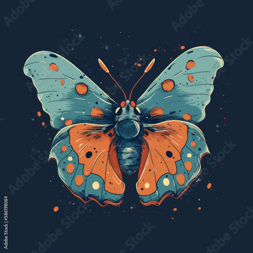 Simple butterfly illustration. Illustration AI Generative.