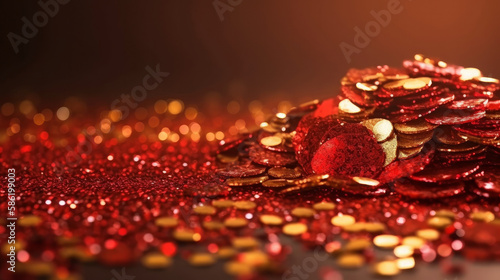 Shine confetti background. Illustration AI Generative