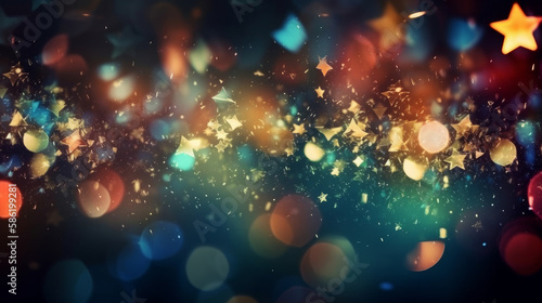 Shine confetti background. Illustration AI Generative