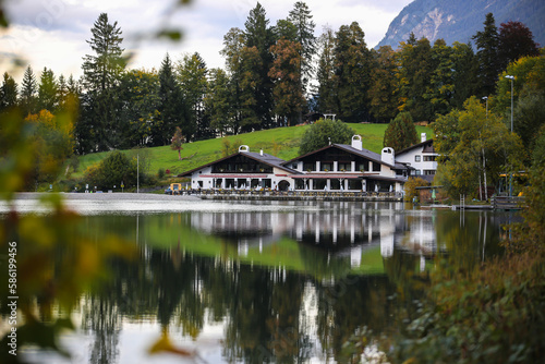 Lake Riessersee near Garmisch Partenkirchen, Germany. Autumn