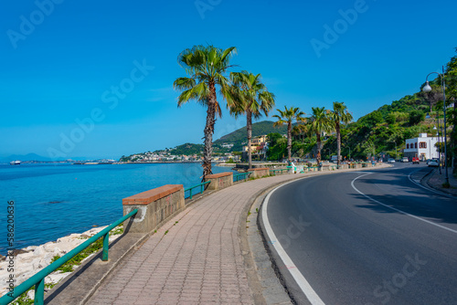 Seaside promenade at Casamicciola Terme at Ischia island, Italy photo