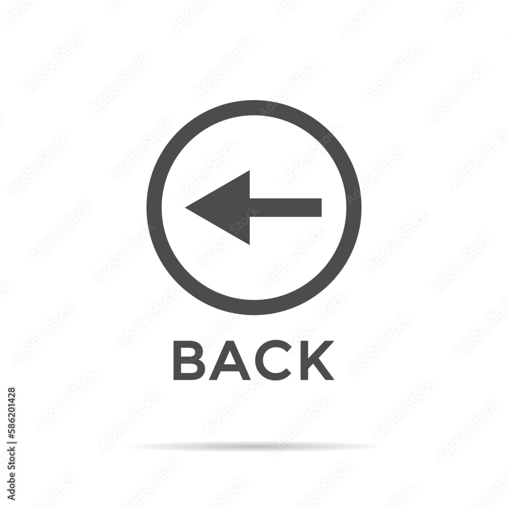 Back arrow icon vector in trendy style Back arrow icon vector in trendy style
