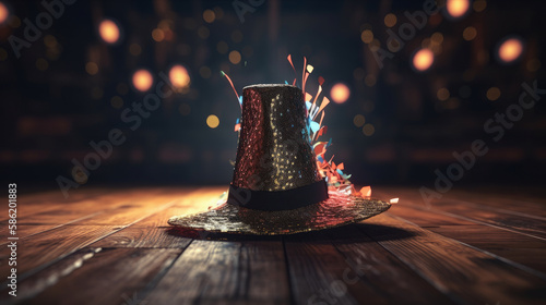 Magician hat. Illustration AI Generative.