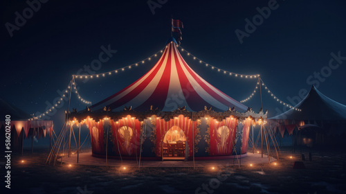 Circus background. Illustration AI Generative.