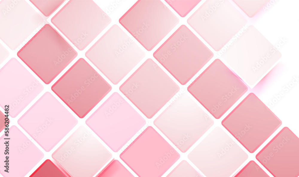 3d Pink ceramic tile cubes pattern. Abstract background from pink 3d rhombus with rounded edges. Technology square background. Luxury 3D geometric pattern background. 3D Vector illustration EPS10. 3d Pink ceramic tile cubes pattern. Abstract background from pink 3d rhombus with rounded edges. Technology square background. Luxury 3D geometric pattern background. 3D Vector illustration EPS10.