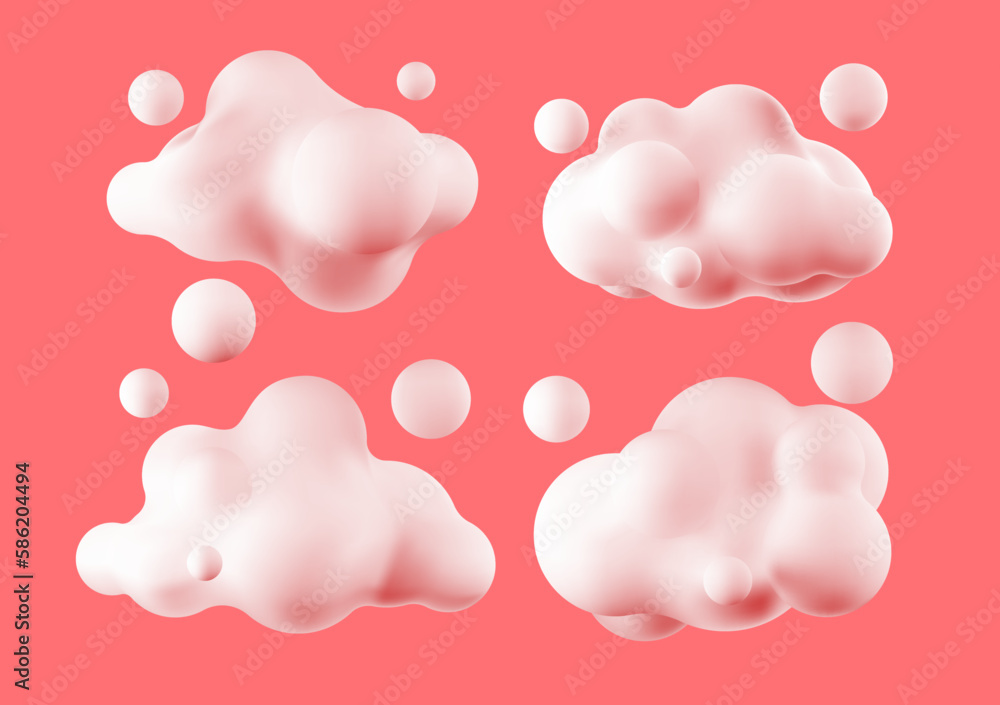 Clouds 3d vector set. Clouds 3d vector set.