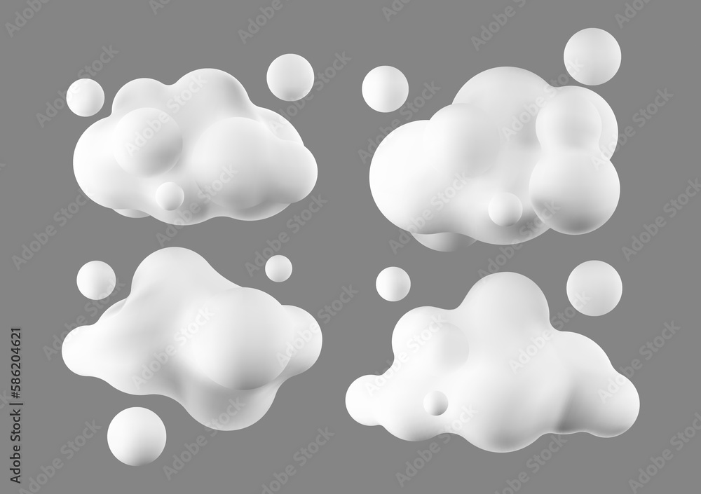 Clouds 3d vector set. Clouds 3d vector set.