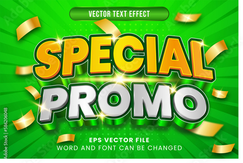 Sale 3d editable vector text effect with confetti