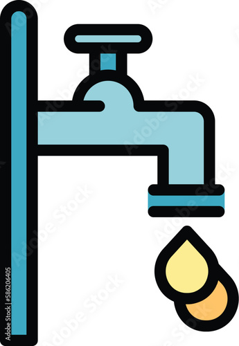 Water tap icon. Outline Water tap vector icon for web design isolated on white background color flat