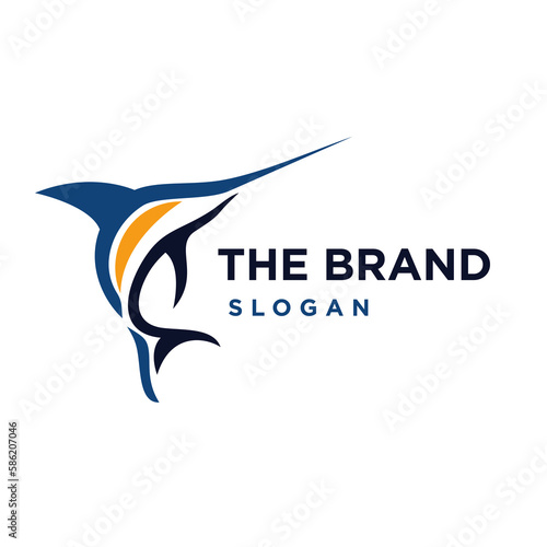 Blue Marlin Logo. Fresh and Unique Modern Blue Marlin sail fish Logo