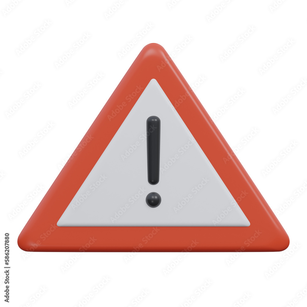 attention 3d render icon illustration with transparent background attention 3d render icon illustration with transparent background