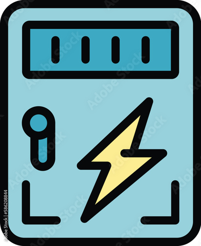 Accessible electricity icon. Outline Accessible electricity vector icon for web design isolated on white background color flat