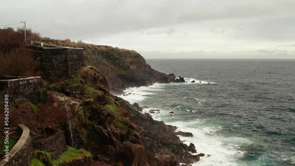 Terceira island Azores aerial view of the coastline Terceira island Azores aerial view of the coastline