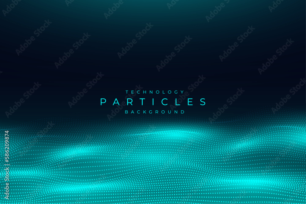 Abstract futuristic technology particle waves background Abstract futuristic technology particle waves background