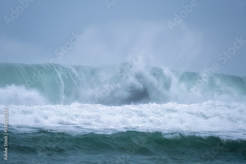 crashing waves of the coast of cornwall england uk 