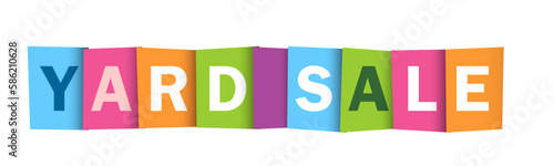 YARD SALE colorful vector typography banner